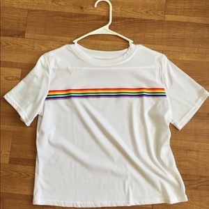 Crop top with rainbow stripe